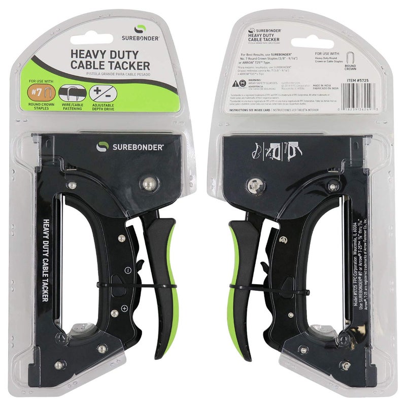 Surebonder 5725 Heavy Duty Cable Tacker Staple Gun for Low Voltage Cable and Wire - CAT5, CAT6, Christmas Lights, Doorbell Wire, TV Wire, Computer Cable, COAX - Image 4
